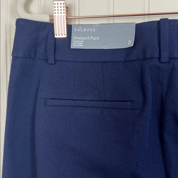 New Talbots Newport Pant Trouser Leg Full Length Navy Blue Size 8 - Picture 8 of 13